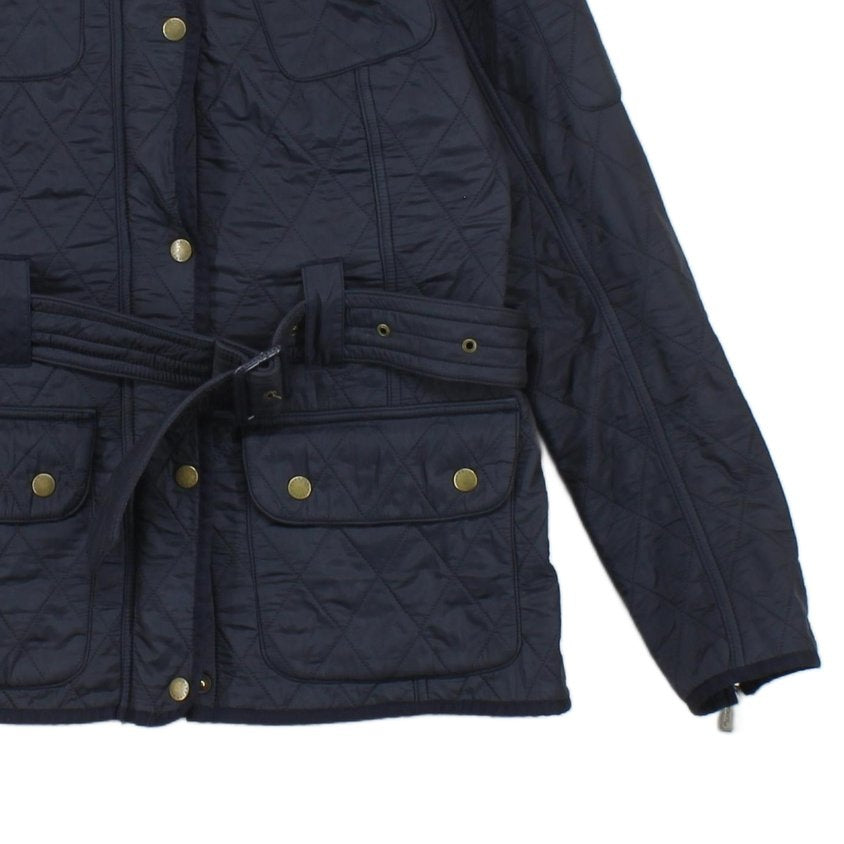 Womens Quilted Jacket Belted Full Zip