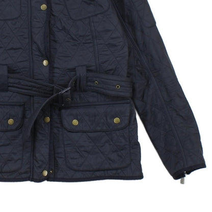Womens Quilted Jacket Belted Full Zip