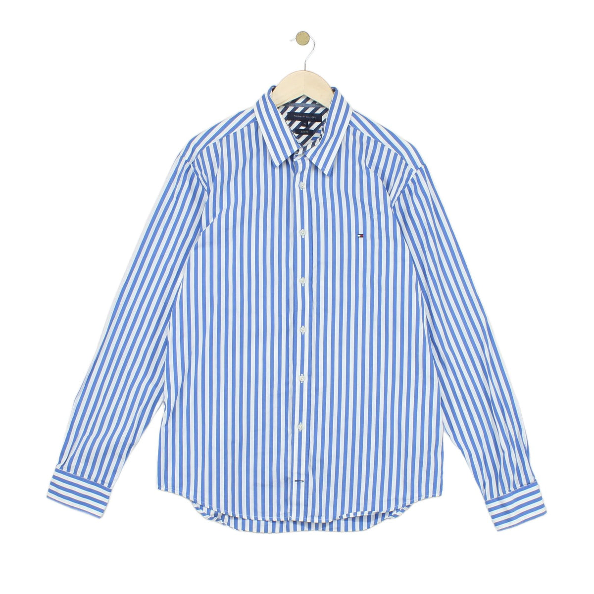 Mens Striped Shirt Slim Fit Long Sleeve Collared
