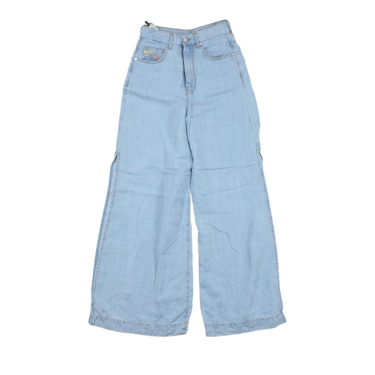 Womens Wide Leg Jeans High Waisted Zip Fly