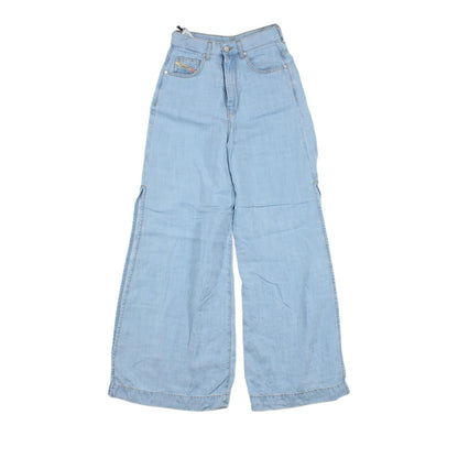 Womens Wide Leg Jeans High Waisted Zip Fly
