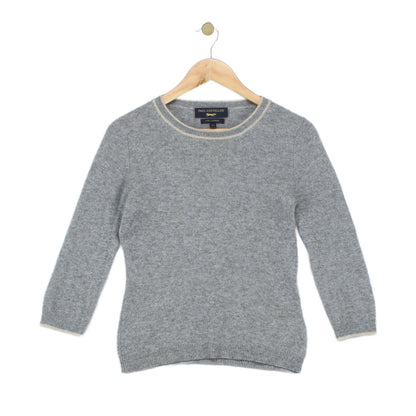 Womens Cashmere Jumper Crew Neck 3/4 Sleeve