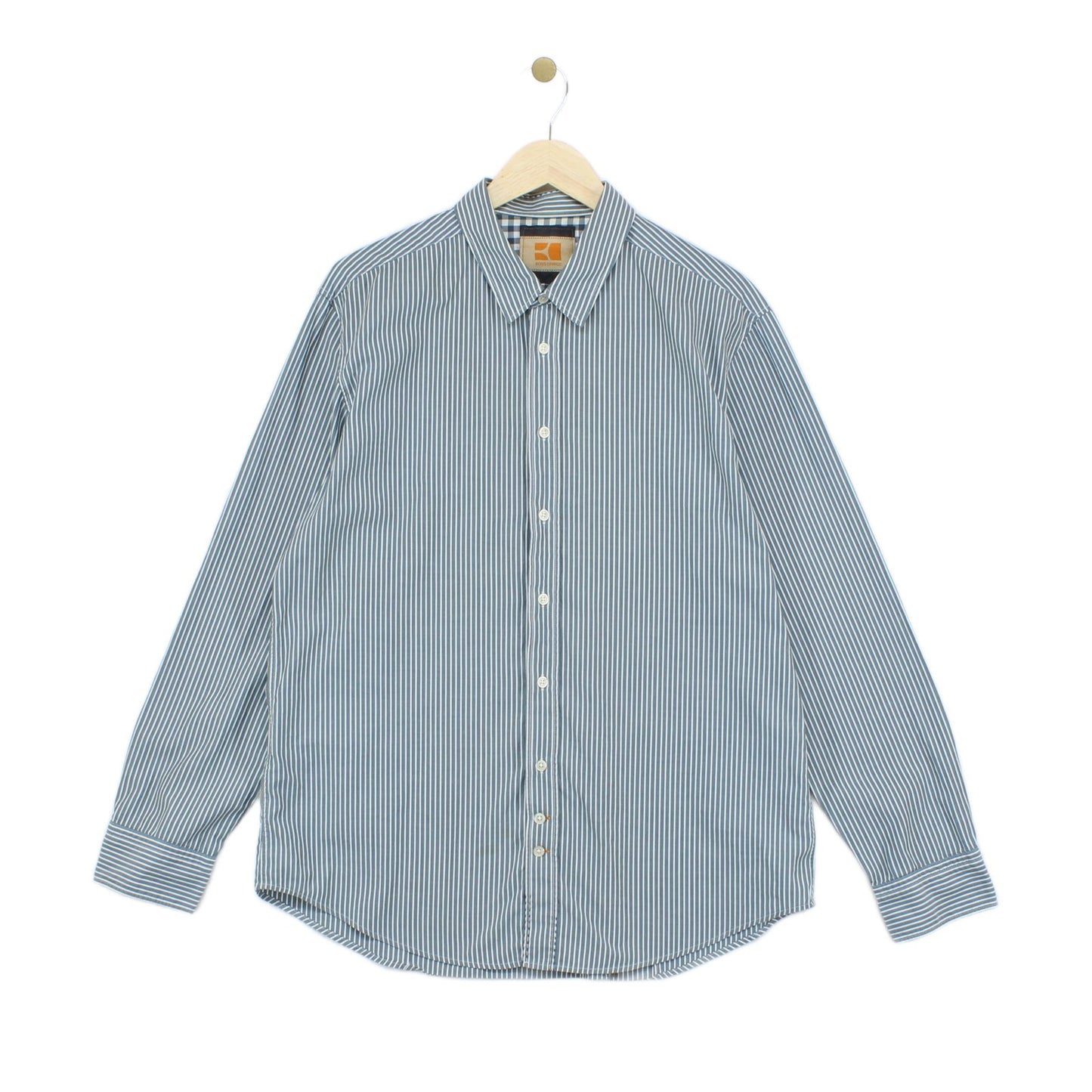 Mens Striped Shirt Long Sleeve Button Up