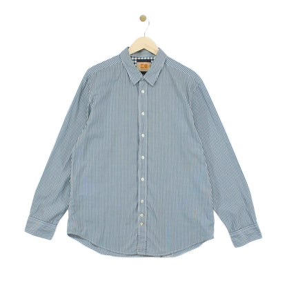 Mens Striped Shirt Long Sleeve Button Up
