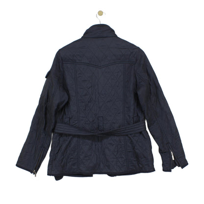 Womens Quilted Jacket Belted Full Zip