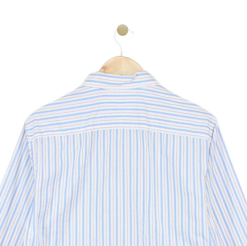 Mens Striped Shirt Button Up Long Sleeve
