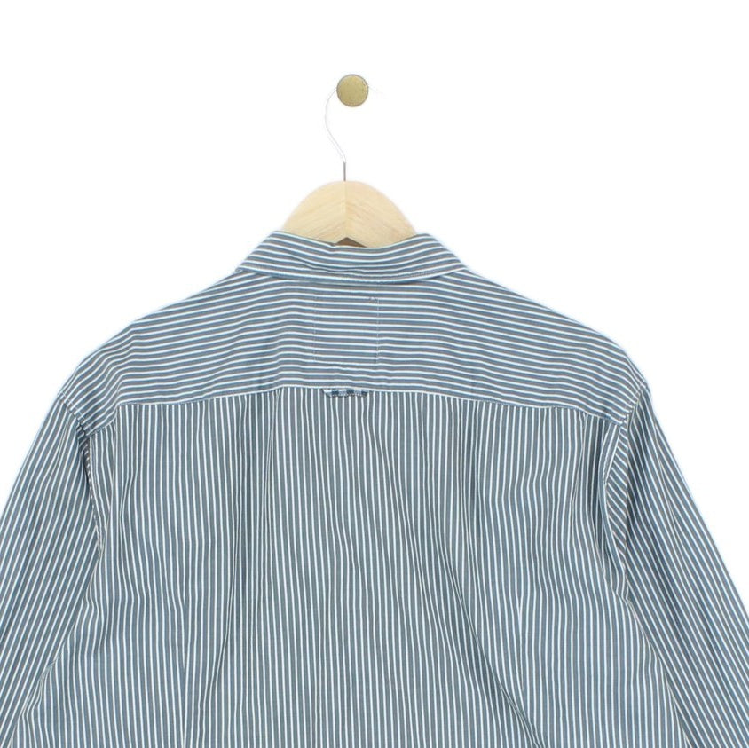 Mens Striped Shirt Long Sleeve Button Up