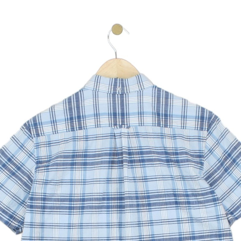Mens Plaid Shirt Short Sleeve Summer Indian Madras