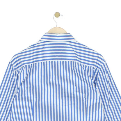 Mens Striped Shirt Slim Fit Long Sleeve Collared