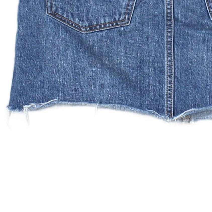Womens Denim Skirt Frayed Hem Classic
