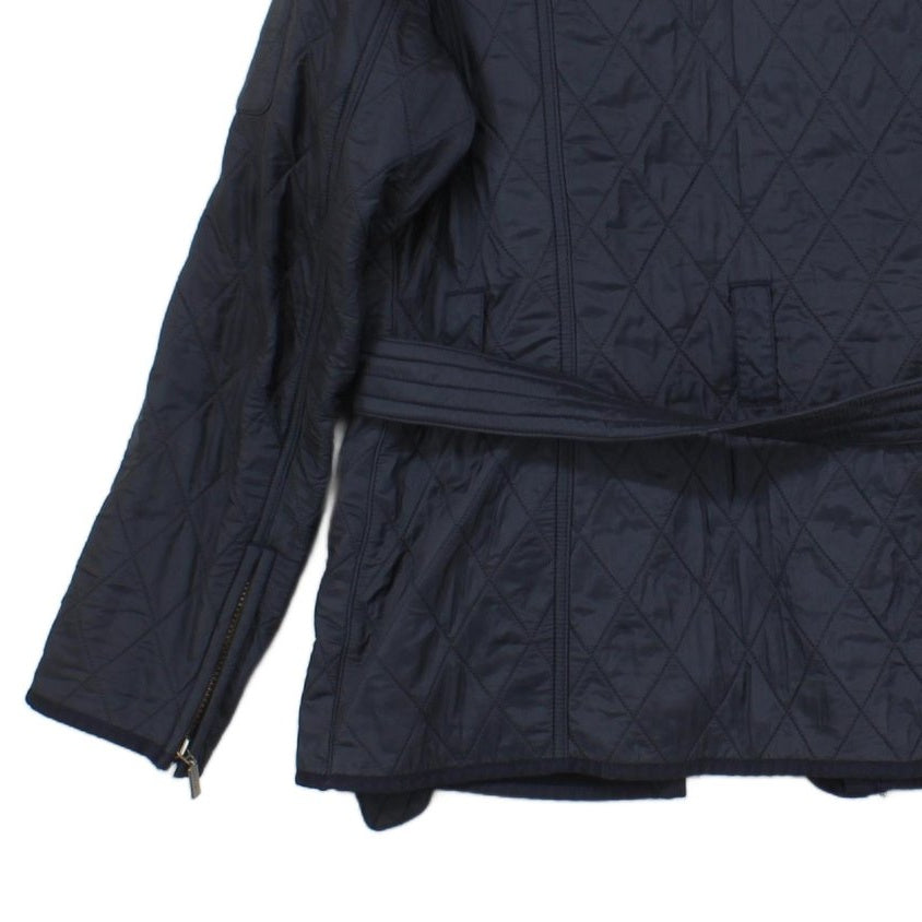 Womens Quilted Jacket Belted Full Zip