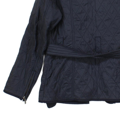 Womens Quilted Jacket Belted Full Zip