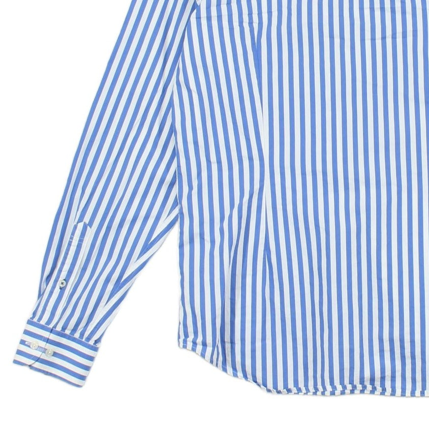 Mens Striped Shirt Slim Fit Long Sleeve Collared