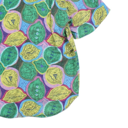 Mens Vintage Viscose Shirt Short Sleeve Patterned