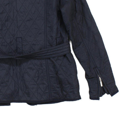 Womens Quilted Jacket Belted Full Zip