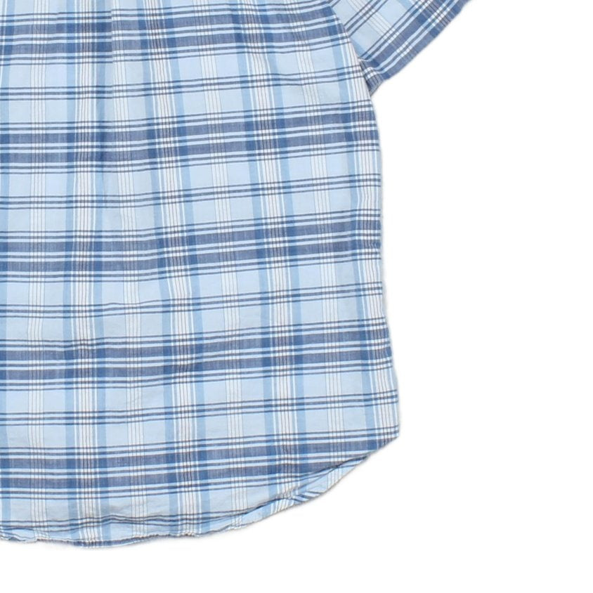 Mens Plaid Shirt Short Sleeve Summer Indian Madras