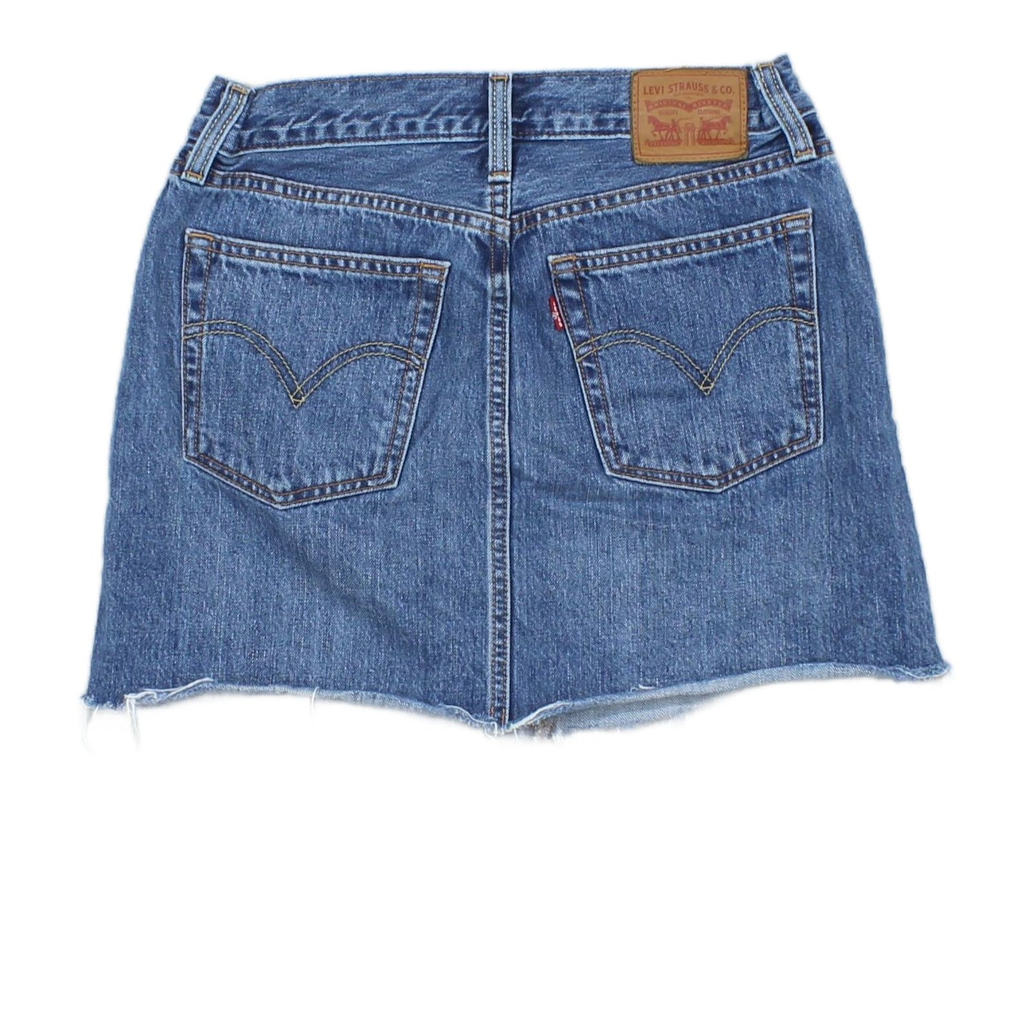 Womens Denim Skirt Frayed Hem Classic