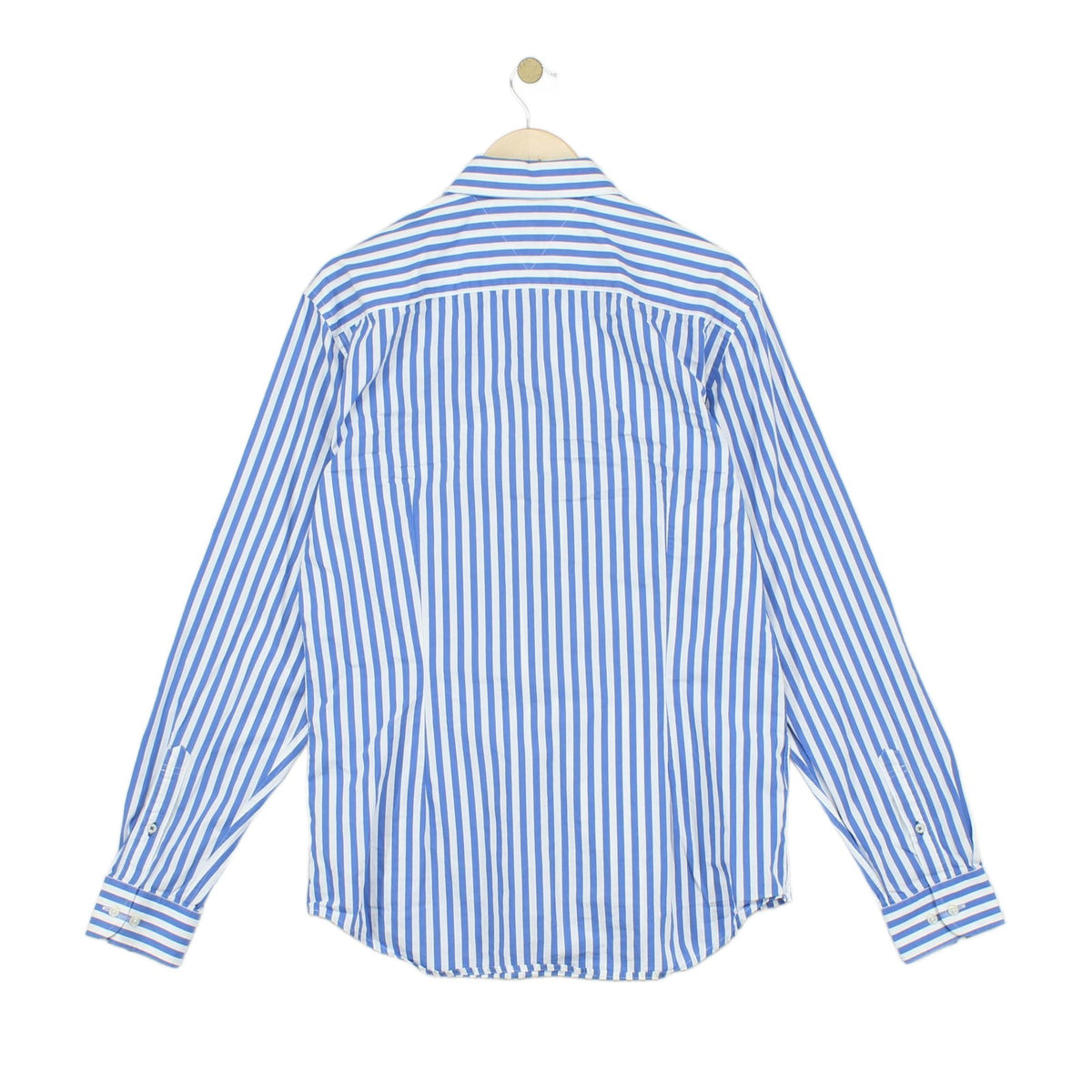 Mens Striped Shirt Slim Fit Long Sleeve Collared