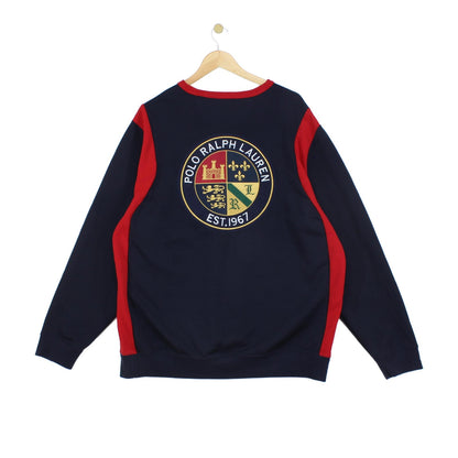 Mens Sweatshirt Embroidered Long Sleeve Big Crest