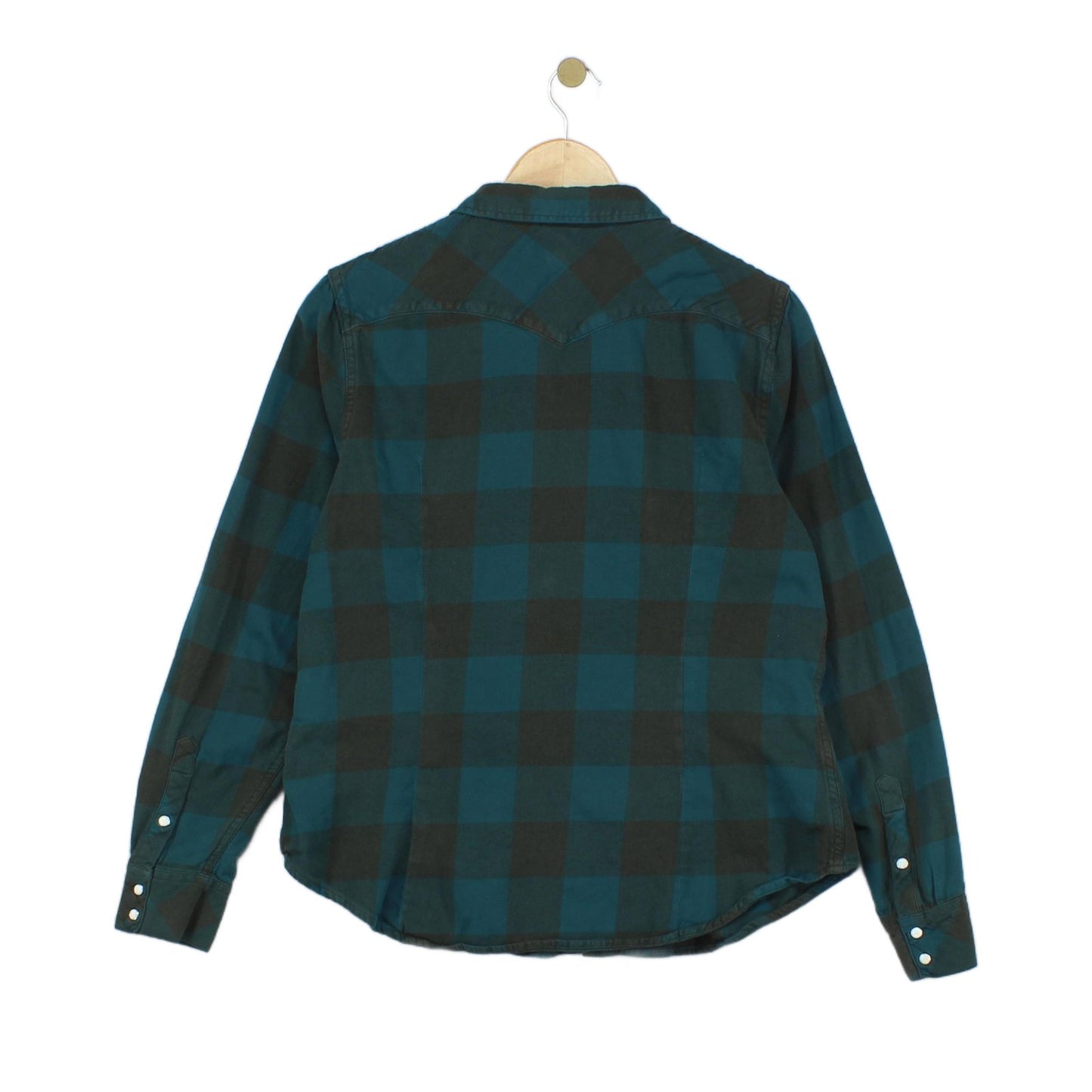 Womens Plaid Shirt Tailored Fit Snap Long Sleeve