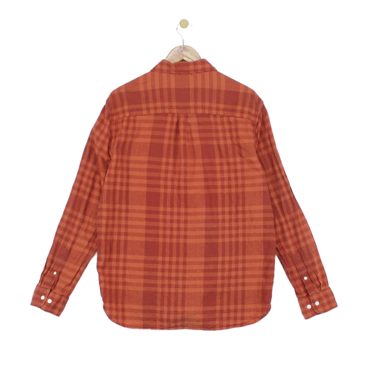 Mens Plaid Shirt Slim Fit Cotton Linen