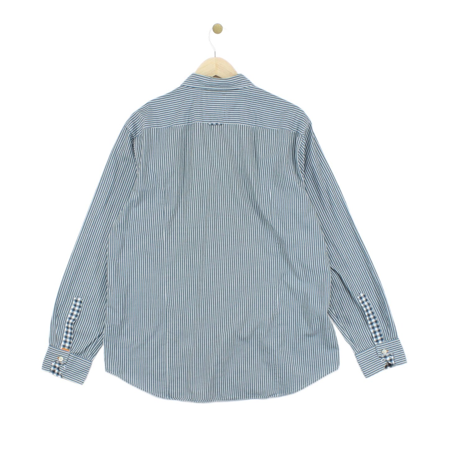 Mens Striped Shirt Long Sleeve Button Up
