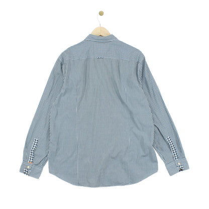 Mens Striped Shirt Long Sleeve Button Up