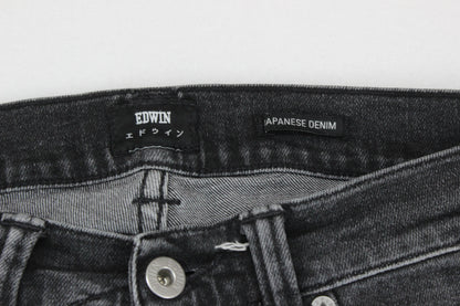 Mens Cuffed Jeans Stretch Slim Tapered