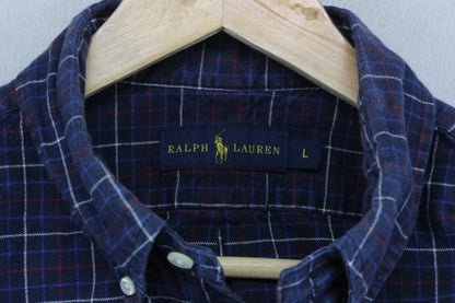 Mens Plaid Shirt Long Sleeve Button Down