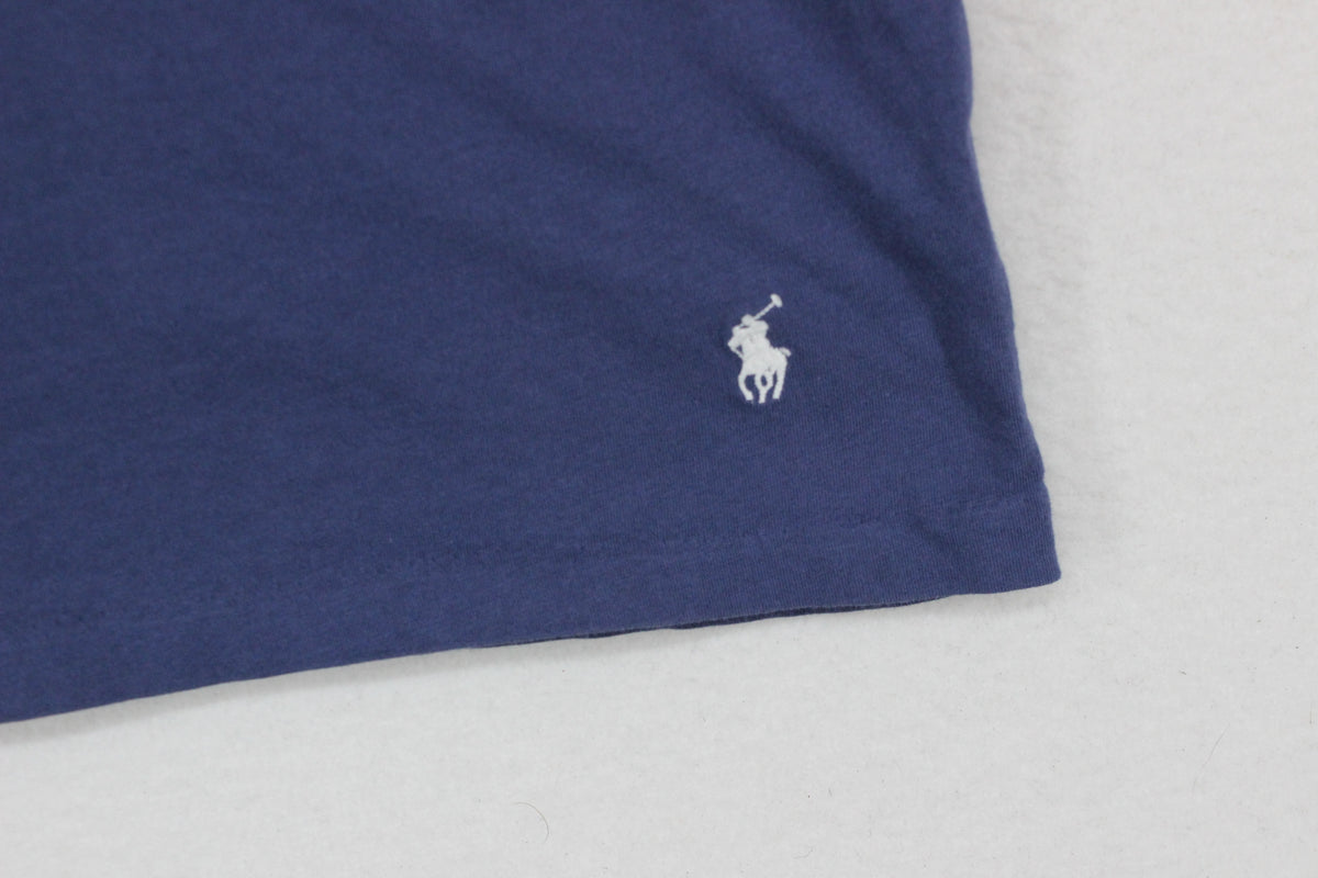 Mens Long T-Shirt Crew Neck Logo Skinny Fit