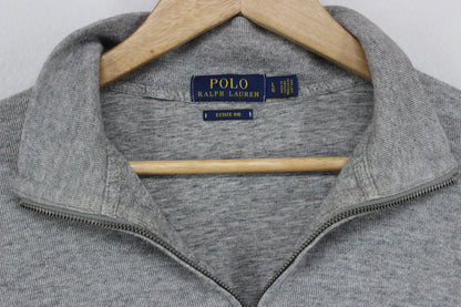 Mens 1/4 Zip Jumper Estate Rib Long Sleeve Cotton