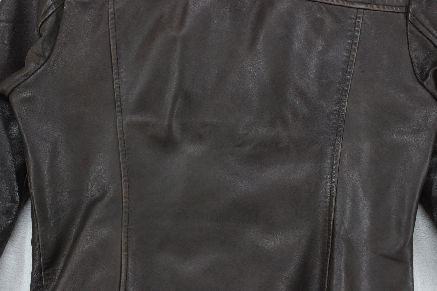 Womens Leather Jacket  Full Zip Biker Classic