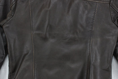 Womens Leather Jacket  Full Zip Biker Classic