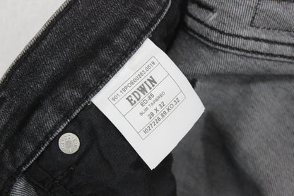 Mens Cuffed Jeans Stretch Slim Tapered