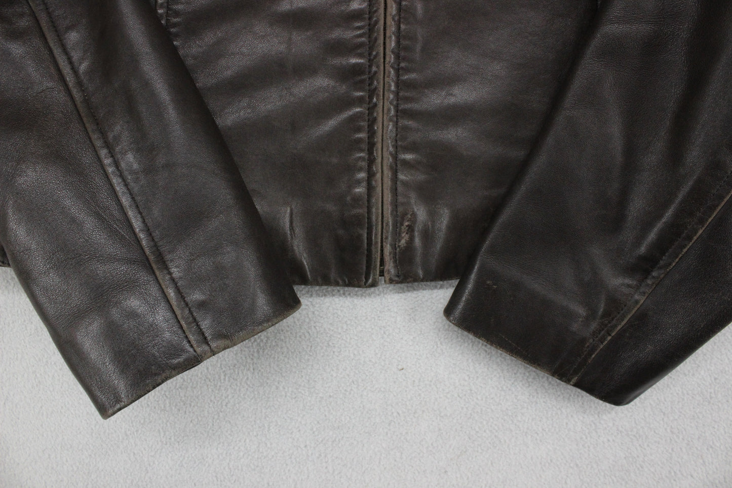 Womens Leather Jacket  Full Zip Biker Classic