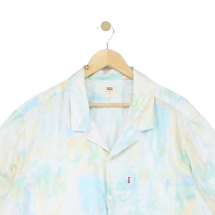Mens Tie Dye Shirt Relaxed Short Sleeve