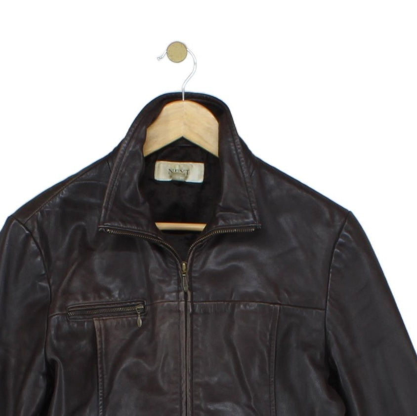 Womens Leather Jacket  Full Zip Biker Classic