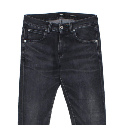 Mens Cuffed Jeans Stretch Slim Tapered