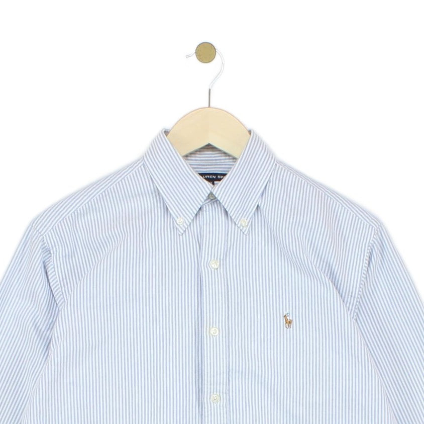 Womens Striped Shirt Button Up Collared