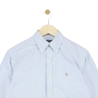 Womens Striped Shirt Button Up Collared