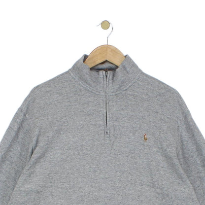 Mens 1/4 Zip Jumper Estate Rib Long Sleeve Cotton