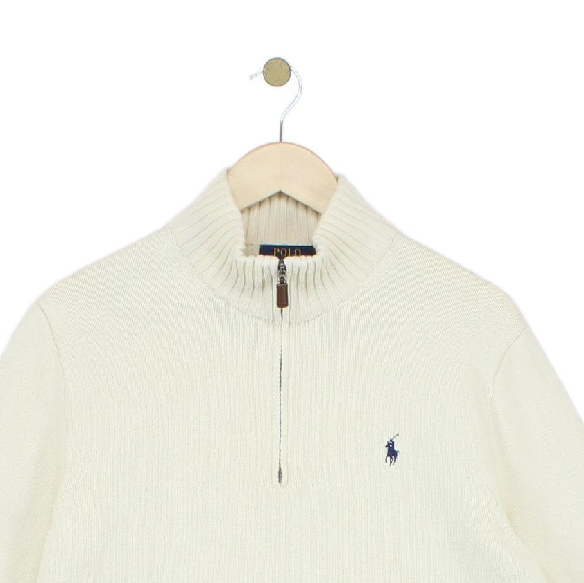 Mens 1/4 Zip Jumper Knit Pullover Cotton