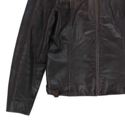 Womens Leather Jacket  Full Zip Biker Classic