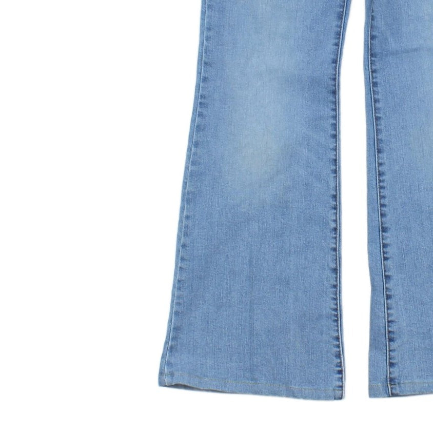 Womens Superlow Flare Jeans Denim Zip Fly