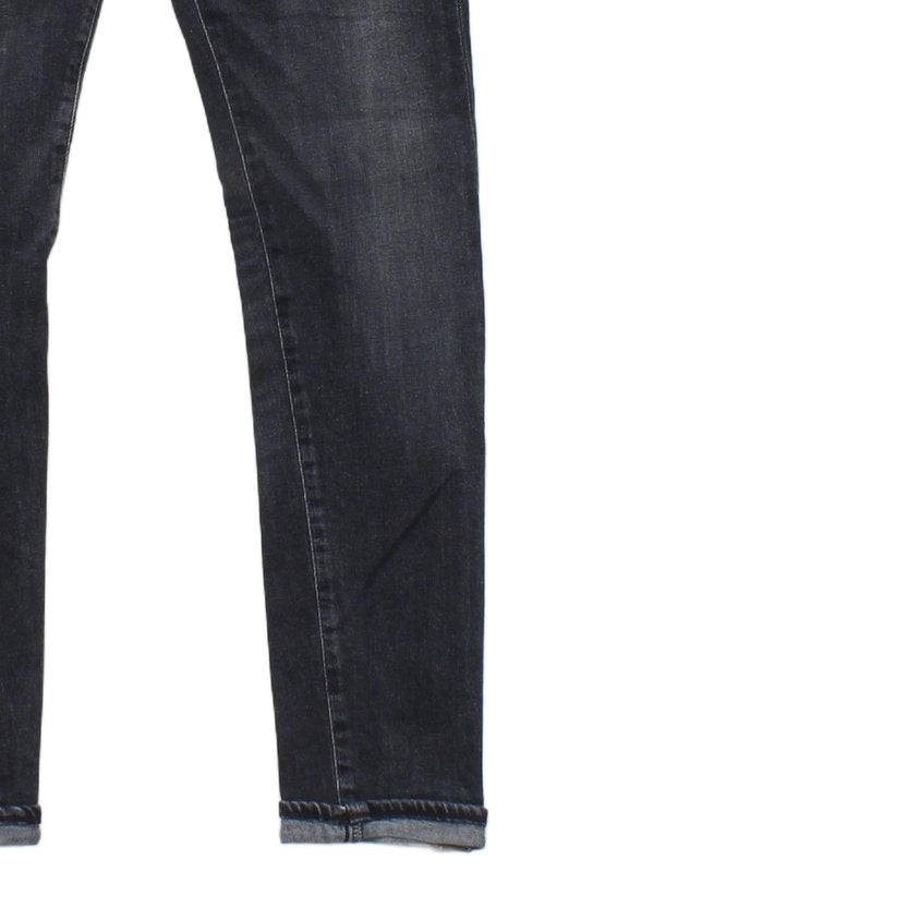 Mens Cuffed Jeans Stretch Slim Tapered
