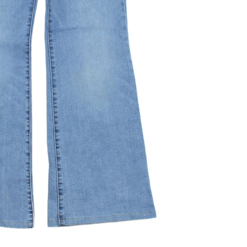 Womens Superlow Flare Jeans Denim Zip Fly
