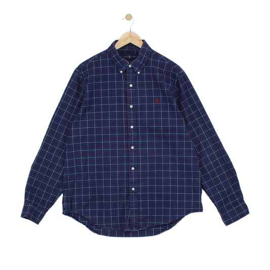 Mens Plaid Shirt Long Sleeve Button Down