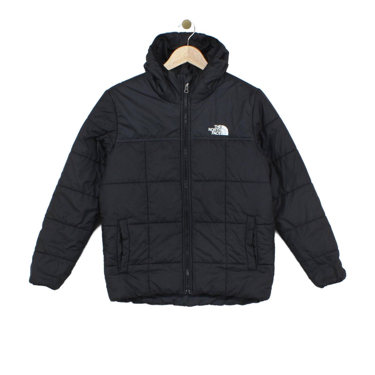Boys Quilted Jacket Hooded Full Zip Reversible