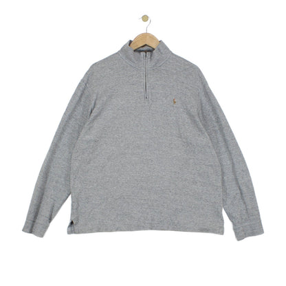 Mens 1/4 Zip Jumper Estate Rib Long Sleeve Cotton