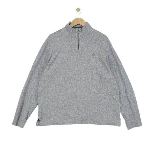 Mens 1/4 Zip Jumper Estate Rib Long Sleeve Cotton